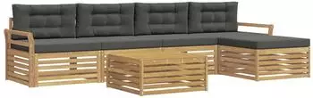 vidaXL Outdoor-Sofagarnitur 6-tlg., wei&szlig; und anthrazit, Polyester (3390367)