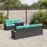 vidaXL Garten-Lounge-Set mit Kissen, 8-teilig, Poly Rattan, schwarz
