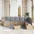 vidaXL Garten-Sofa-Set mit Kissen, 9-teilig, Poly Rattan, beige (3348151)