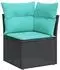 vidaXL Gartensofa-Set 10-teilig mit Kissen, schwarzes Polyrattan (3266837)