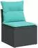 vidaXL Garten-Sofagarnitur 7-tlg. mit Kissen, Poly Rattan, schwarz (3326738)