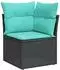 vidaXL Garten-Sofagarnitur 8-tlg. mit Kissen, Poly Rattan, schwarz (3326518)