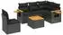 vidaXL Garten-Sofagarnitur 6-tlg. mit Kissen, schwarz, Poly Rattan (3226818)