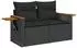 vidaXL Garten-Sofagarnitur 6-tlg. mit Kissen, schwarz, Poly Rattan (3226818)