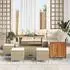vidaXL Gartensofa-Set mit Kissen, 9-tlg., beige und creme (3363181)