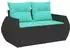 vidaXL Garten-Sofagarnitur 6-tlg. mit Kissen, Poly Rattan, schwarz (3326618)