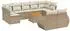 vidaXL Garten-Sofagarnitur 10-tlg. mit Kissen, Poly Rattan, beige (3225155)