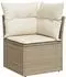 vidaXL Garten-Sofagarnitur 10-tlg. mit Kissen, Poly Rattan, beige (3225155)
