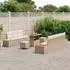 vidaXL Gartensofa-Set mit Kissen, 10-teilig, Poly Rattan/Akazie, beige (3363271)