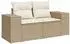vidaXL Garten-Sofagarnitur 5-tlg. mit Kissen, Poly Rattan, beige (3222547)