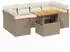 vidaXL Garten-Sofagarnitur 7-tlg. mit Kissen, Poly Rattan, beige (3272976)