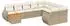 vidaXL Garten-Sofagarnitur 10-tlg. mit Kissen, Poly Rattan, beige (3225169)