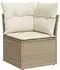 vidaXL Garten-Sofagarnitur 10-tlg. mit Kissen, Poly Rattan, beige (3225169)