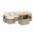 vidaXL Garten-Sofagarnitur 7-tlg. mit Kissen, Poly Rattan, beige (3271856)