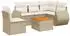 vidaXL Garten-Sofagarnitur 6-tlg. mit Kissen, Poly Rattan, beige (3225008)