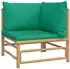 vidaXL Garten-Lounge-Set 9-tlg. Bambus, grüne Kissen (3155164)