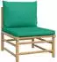 vidaXL Garten-Lounge-Set 9-tlg. Bambus, grüne Kissen (3155164)