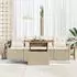 vidaXL Garten-Sofa-Set 5-tlg. mit Kissen, Poly Rattan/Akazie, beige (3349644)