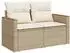vidaXL Garten-Sofagarnitur 9-tlg. mit Kissen, Poly Rattan, beige (3226058)