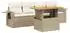 vidaXL Garten-Sofagarnitur 5-tlg. mit Kissen, Poly Rattan, beige (3271632)