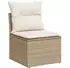 vidaXL Garten-Sofagarnitur 6-tlg. mit Kissen, beige, Poly Rattan (3221657)