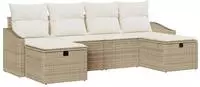 vidaXL Gartensofa-set 6 Stk. Poly-Rattan