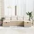 vidaXL Garten-Sofa-Set mit Kissen, 6-tlg., Poly Rattan, beige (3359320)