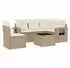 vidaXL Garten-Sofagarnitur 6-tlg. mit Kissen, Poly Rattan, beige (3220177)