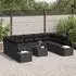 vidaXL Garten-Sofaset Polyrattan mit Kissen, 10-teilig, schwarz