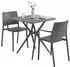 CLP Pula Gartenmöbel-Set 2 Stapelstühle & Bistrotisch, Kunststoff, dunkelgrau (328374)