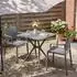 CLP Pula Gartenmöbel-Set 2 Stapelstühle & Bistrotisch, Kunststoff, dunkelgrau (328374)