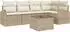 vidaXL Garten-Sofa-Set mit Kissen, 6-tlg., beige, Poly Rattan (3346051)