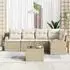 vidaXL Garten-Sofa-Set mit Kissen, 6-tlg., beige, Poly Rattan (3346051)