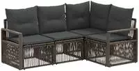 vidaXL Gartensofa-set 4 stk. Grau Poly-Rattan