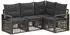 vidaXL Gartenlounge-Set Poly-Rattan grau, 4-tlg. (3435704)