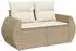vidaXL Garten-Sofagarnitur 7-tlg. Poly Rattan beige mit Kissen (3327222)