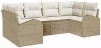 vidaXL Gartensofa-set 6 stk. Beige [Synthetisch]: Poly Rattan