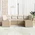 vidaXL Gartenlounge-Set 6-tlg. Poly Rattan beige (3346181)