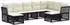 vidaXL Gartenlounge-Set 9-tlg. schwarz Poly-Rattan (3434440)