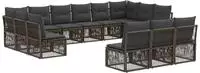 vidaXL Gartensofa-set 13 stk. Grau Poly-Rattan