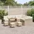 vidaXL Garten-Sofa-Set 13-teilig, 12-Sitzer, Poly Rattan/Akazie, beige (3364131)