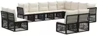 vidaXL Gartensofa-set 12 stk. Schwarz Poly-Rattan