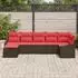 vidaXL Sofa-Set mit Stauraum und Kissen, Poly-Rattan, braun (3359303)