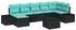 vidaXL Gartensofa-Set 8-tlg. schwarz Poly-Rattan (3347166)