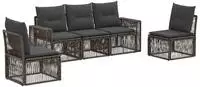vidaXL Gartensofa-set 5 stk. Grau und Dunkelgrau Poly-Rattan
