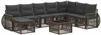 vidaXL Gartensofa-set 9 stk. Grau und Dunkelgrau Poly-Rattan
