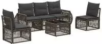 vidaXL Gartensofa-set 6 stk. Grau und Dunkelgrau Poly-Rattan