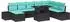 vidaXL Gartensofa-Set 9-tlg. schwarz und blau Poly-Rattan (3349242)