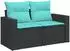 vidaXL Gartensofa-Set 6-teilig mit Kissen, schwarzes Polyrattan (3267237)