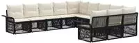 vidaXL Gartensofa-set 11 stk. Schwarz Poly-Rattan